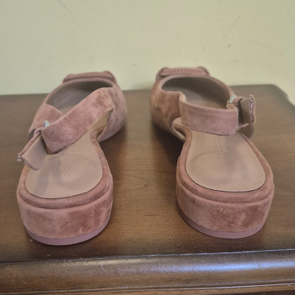 Gentle Souls by Kenneth Cole Athena Slip On Slingback Suede Leather Flats(8)